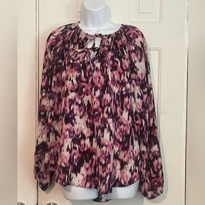 Simply Vera blouse size large, purple pink and white.